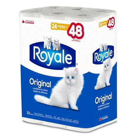 ROYALE® Original Bathroom Tissue, Double Rolls, 24=48 Rolls, 2 Ply ...