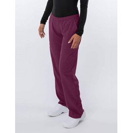 Adar Pro Scrubs for Women - Skinny Leg Yoga Scrub Pants - P4100 - Eggplant  - L 