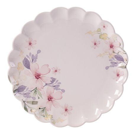 Hometrends Floral Petal Ceramic Plate, 9 inch, 1 piece