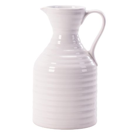 Hometrends White Ceramic Pitcher 52 5 Oz 1 Piece Walmart Ca   6000207110437 