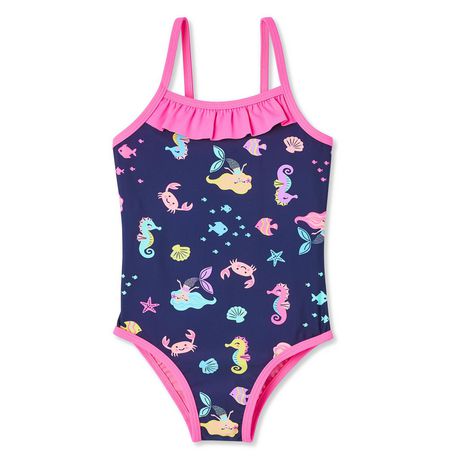 George Toddler Girls' Ruffle Trim Swimsuit | Walmart Canada