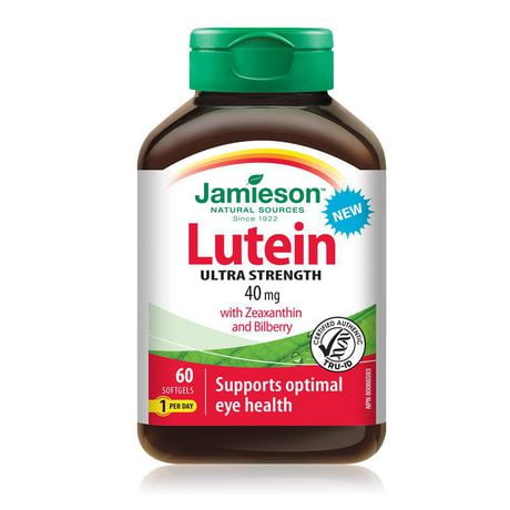 Jamieson Lutein 40mg with Zeaxanthin & Bilberry Softgels, 60 Softgels