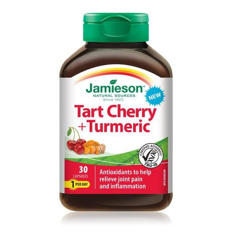 Jamieson Tart Cherry + Turmeric Capsules, 30 Vegetarian Capsules