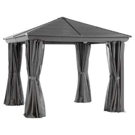 Venus Gazebo With Metal Roof 10 Ft. X 10 Ft. In Slate 