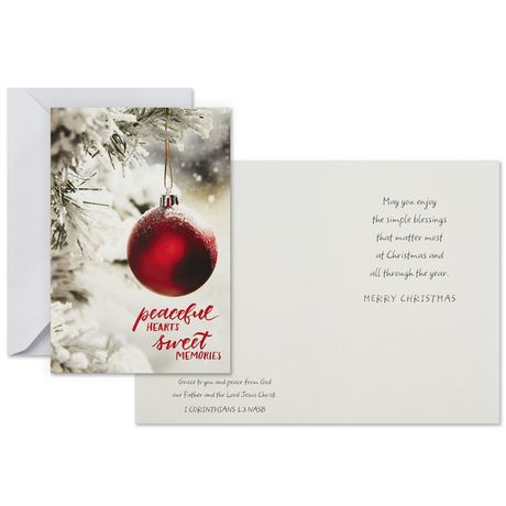DaySpring Peaceful Ornament Religious Christmas Cards, Box of 18 ...