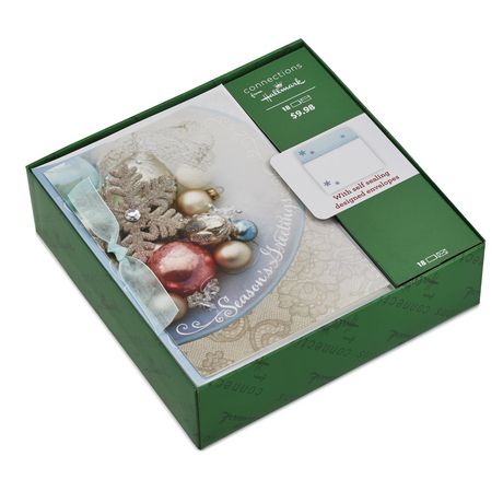 Connections From Hallmark Delicate Decorations Christmas Cards Box Of 18 Walmart Canada