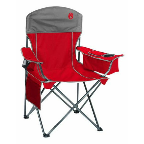 Coleman Cooler Quad Chair, Red-Grey