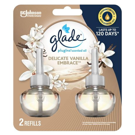 Glade Plugins® Air Freshener Oil Refill, Delicate Vanilla Embrace, 2 Refills