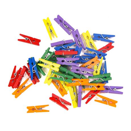 Small Wooden Colored Clothespins, 45 ct. | Walmart Canada