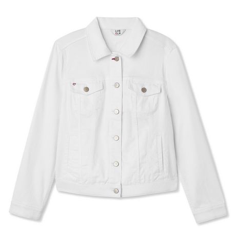 LOVE Ellen DeGeneres White Embroidered Denim Jacket | Walmart Canada