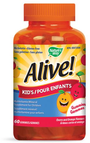 alive gummies way nature supplement cherry orange mineral multivitamin kid