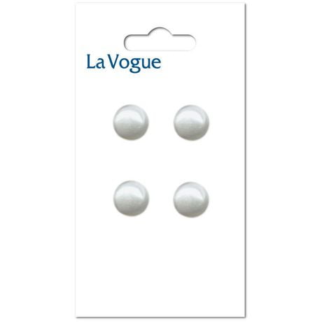Bouton à tige LaVogue en blanc 10 mm, 4 unités