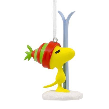 Hallmark Red Box Ornament Woodstock With Skiis Peanuts