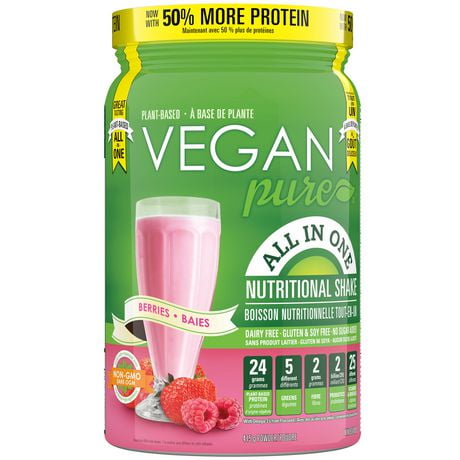 Vegan Pure All in One Protein Nutritional Shake Berry Powder, 415 g