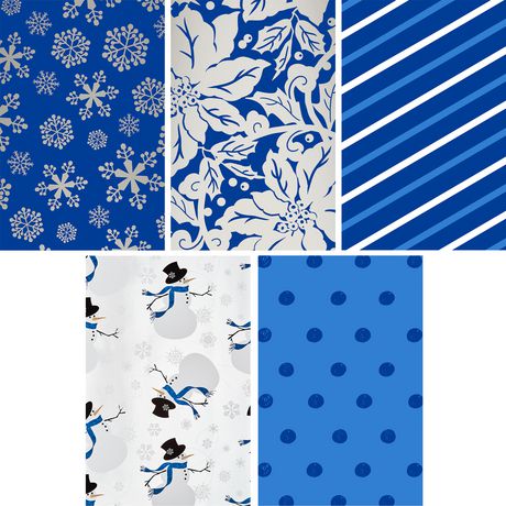 blue silver wrapping paper