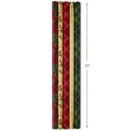 Gift Wrap Paper Pack of 8 30 in x 5 Ft Roll w// Ribbon