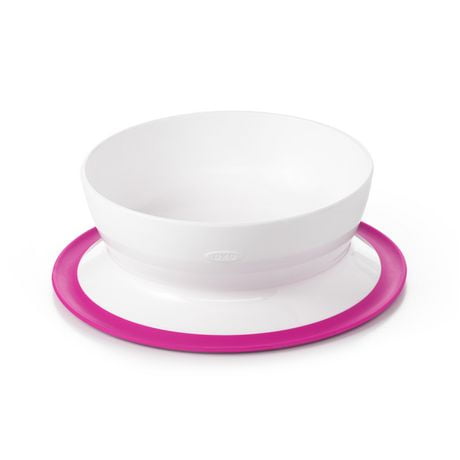 OXO Tot - Stick & Stay Suction Bowl - Secure Suction Base - Promotes Self-Feeding - Dishwasher Safe - Easy for Parents to Remove - Baby Feeding from 6 Months and Up - Pink