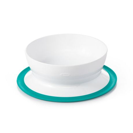 OXO Tot - Bol à Ventouse Stick & Stay - Base à Ventouse Sécurisée - Favorise l'Auto-Alimentation - Passe au Lave-Vaisselle - Facile à Enlever pour les Parents - Alimentation Bébé dès 6 Mois - Bleu Sarcelle - 61120600