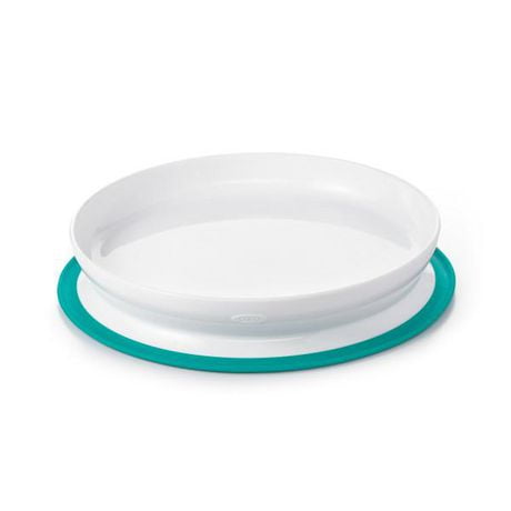 OXO Tot - Stick & Stay Suction Plate - Secure Suction Base - Promotes Self-Feeding - Dishwasher Safe - Easy for Parents to Remove - Baby Feeding from 6 Months and Up - Teal - 61120900