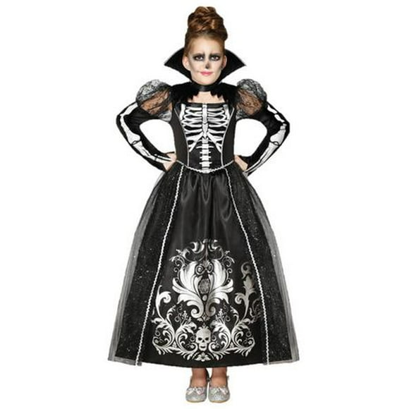 HALLOWEEN GIRLS SKELETON QUEEN COSTUME, GIRLS SKELETON QUEEN COSTUME