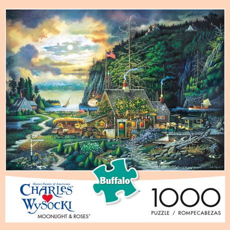 Casse-tête 1000 Piece - Charles Wysocki - Moonlight & Roses - Jigsaw de Buffalo Games