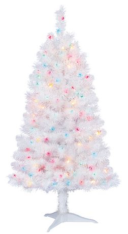 Holiday Time 4Ft Franklin White Tree With Multicolour Lights | Walmart Canada