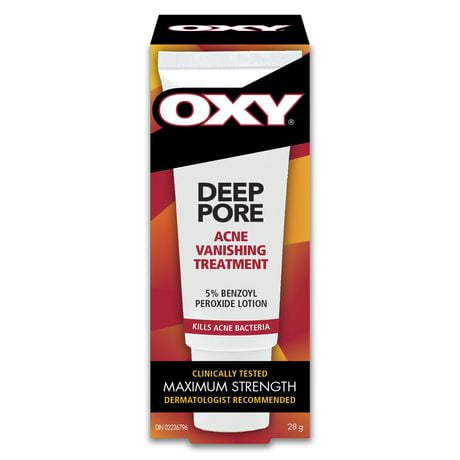 OXY Deep Pore Acne Vanishing Treatment with Benzoyl Peroxide, For Stubborn Acne, Blackheads and Visible Pores, Acne Spot Treatment, 28g