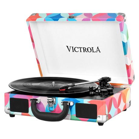 Joueur de disque portatif Victrola à Bluetooth de style vintage nostalgique en forme de valise