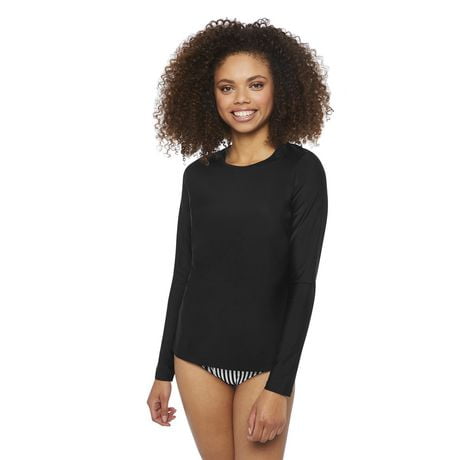 womens black swim shirt