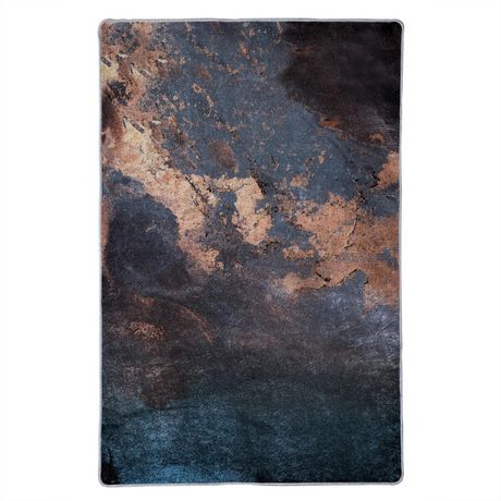 Arra Abstract Painting Area Rug Grey, Painted Area Rug