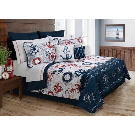 Safdie Co Home Deluxe Collection Navy 100 Polyester Comforter