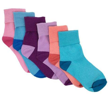 George Girls 6pk Cuff Socks | Walmart Canada