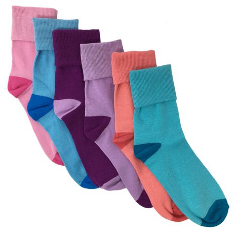 George Girls 6pk Cuff Socks | Walmart Canada