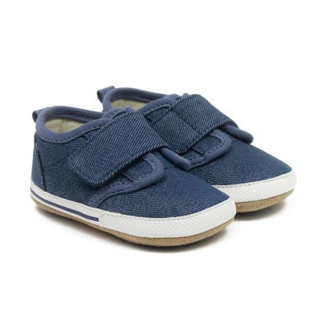 Robeez - Baby, Infant, Toddler, Boys - First Kicks - Denim Shoes with Suede Sole - Jerry