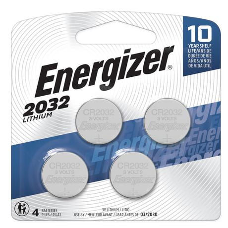 Energizer 2032 Lithium Coin Battery, 4 Pack, Pack of 4 batteries