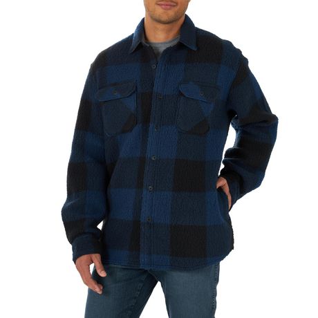 Wrangler Men's Buffalo Check Fleece Shirt Jacket | Walmart Canada