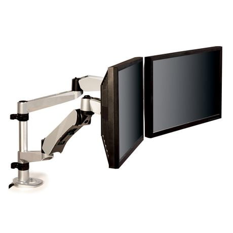 3M™ Dual Arm Monitor Stand MA265S, Silver, Adjustable