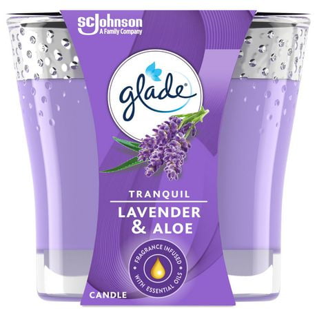 Glade® Scented Candle Air Freshener, Tranquil Lavender & Aloe, 1-Wick Candle