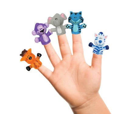 Idea Factory Safari Animals Bath Finger Puppets, Set of five - Walmart.ca