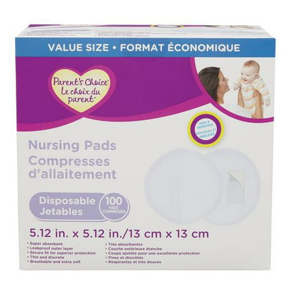 Parent's Choice Disposable Nursing Pads, 100 pads (5.12" x 5.12")