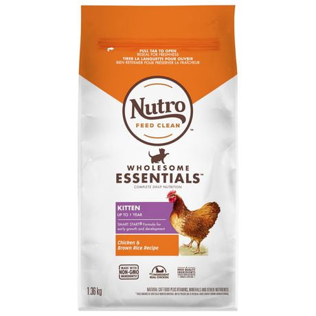Nutro Wholesome Essentials Chicken & Brown Rice Natural Kitten Dry Cat Food, 1.36kg