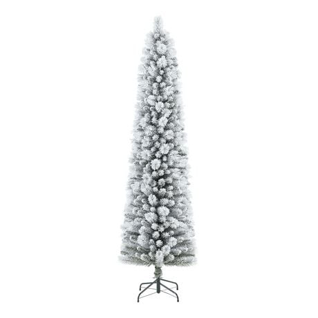 Holiday Time 7' Pre-lit Flocked Colorado Slim Tree, Green, 446 branch tips; LED lights