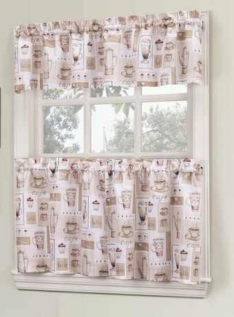 918 Coffee 3 pc Valance/Tier Set | Walmart Canada