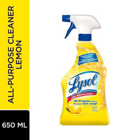 Lysol All Purpose Cleaner, Multi-surface cleaner trigger, Lemon, Powerful Cleaning & Freshening, 650 mL