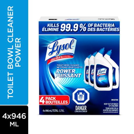 Lysol Bathroom Cleaning- Toilet Bowl Cleaner, Power, Family Pack, 10X Cleaning Power, 4 x 946 mL