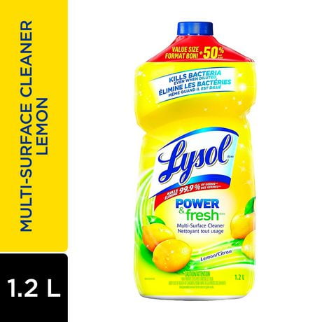 Lysol All Purpose Cleaner, Pour, Lemon, Multi Surface Cleaner, 1.2 L