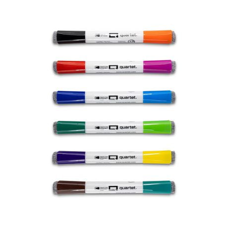 Quartet Double Ended Bullet Tip Markers, Double Ended Markers, 6 pack