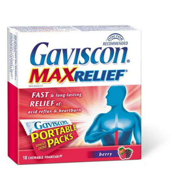 Gaviscon Max Relief Tablet Berry Blend, 18 Count