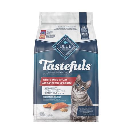 BLUE Tastefuls Adult Indoor Salmon & Brown Rice Natural Dry Cat Food ...