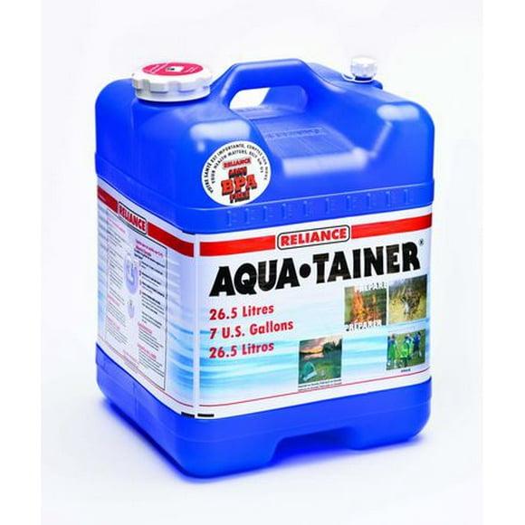 Aqua-Tainer 26 L Container, Space saving rectangular design for easy storage with a molded contour grip.